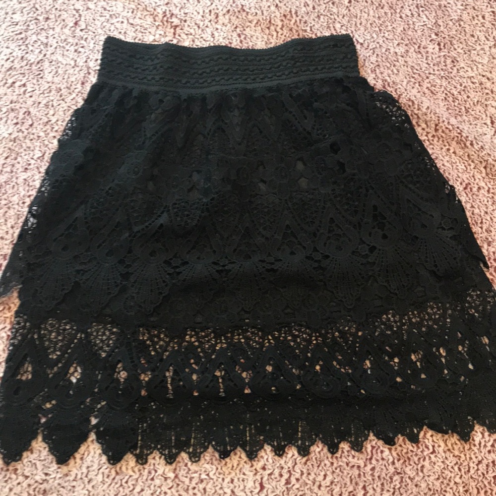 Black lace skirt